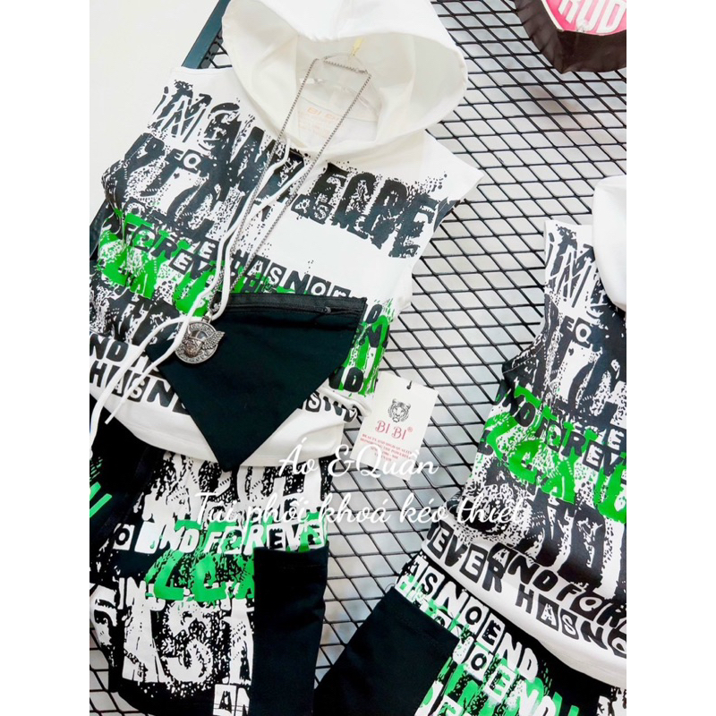 Bộ thun có nón sát nách chờm vai Hip Hop