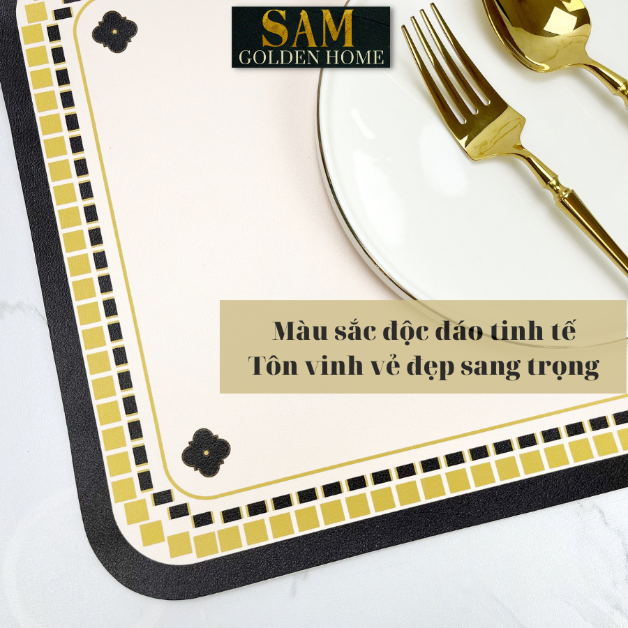 Placemat Lót Bàn Ăn Clubs Sang Trọng Cao Cấp Viền Tròn Phong Cách Phương Tây