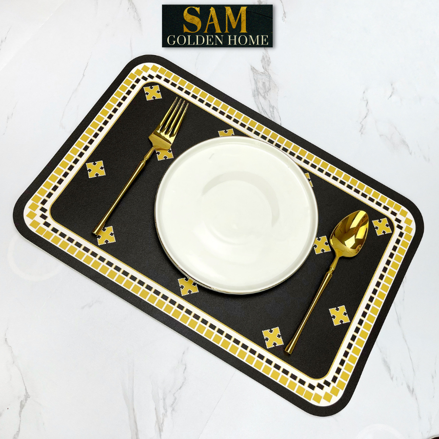 Placemat Lót Bàn Ăn Kelly Sang Trọng Cao Cấp Viền Tròn Phong Cách Phương Tây