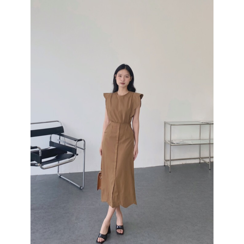 SET ÁO TAY SÓNG VÀ CHÂN VÁY MIDI | lim.studio