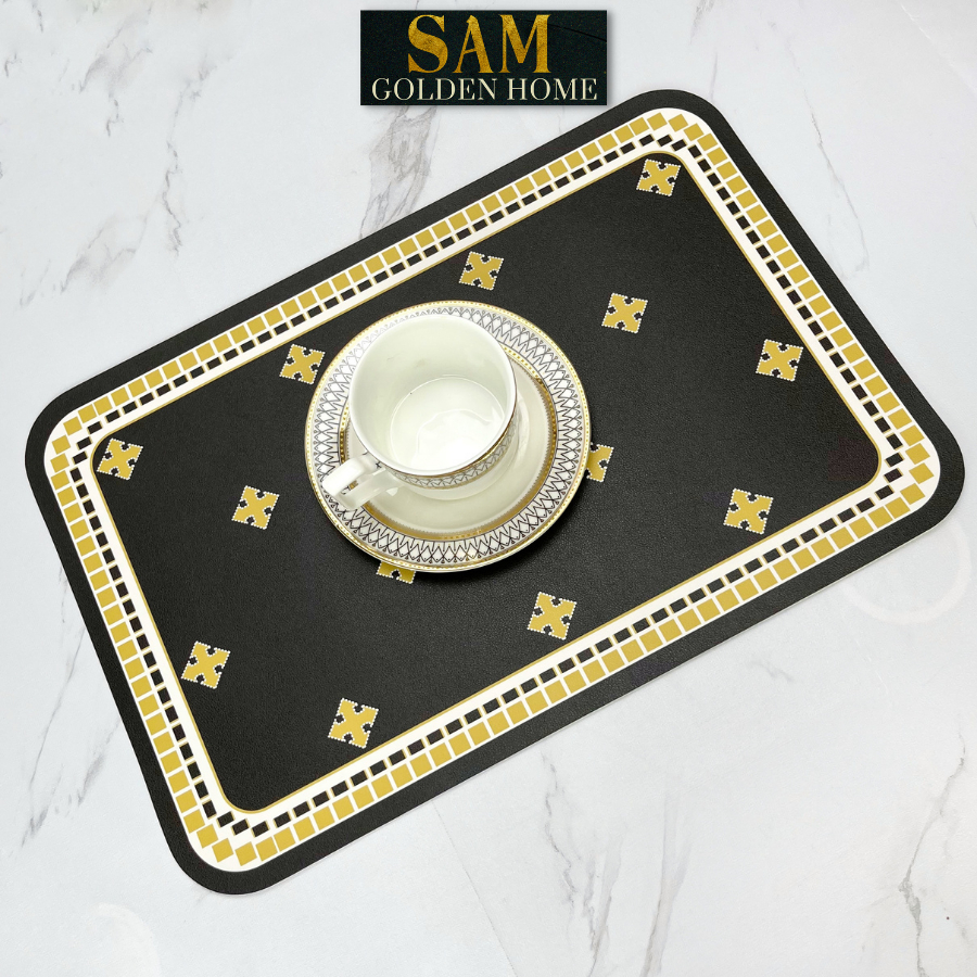 Placemat Lót Bàn Ăn Kelly Sang Trọng Cao Cấp Viền Tròn Phong Cách Phương Tây