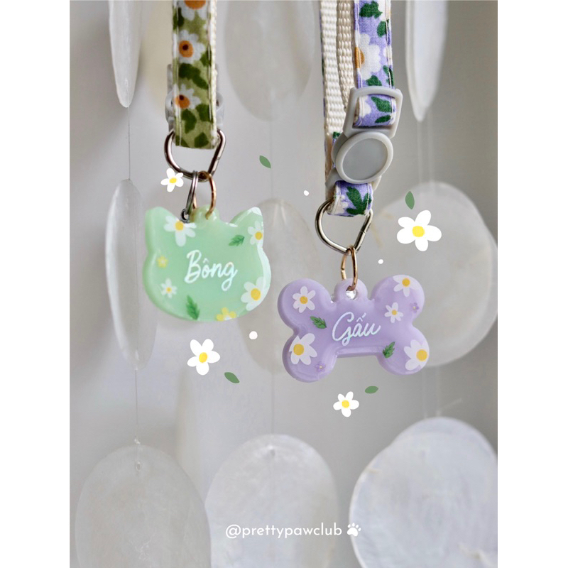 Vòng cổ cho thú cưng Daisy 🌼 Bảng tên chó mèo