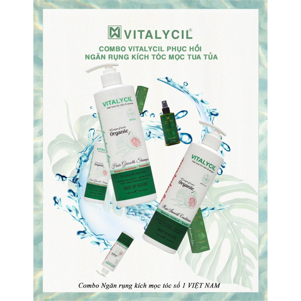 Dầu gội bưởi chống rụng kích mọc tóc Vitalycil Grapefruit Shampoo 470ML