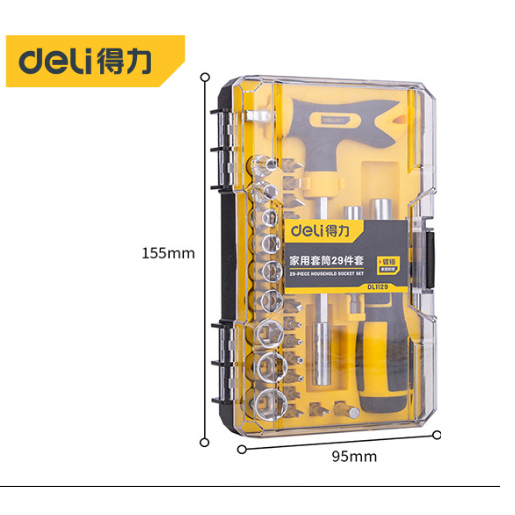Bộ Tua Vít Deli Cao Cấp 29 Chi Tiết Đa Năng Vặn Ốc Vít, Bu Lông - Phù Hợp Sửa Chữa Vật Dụng, Xe Máy - DL1129