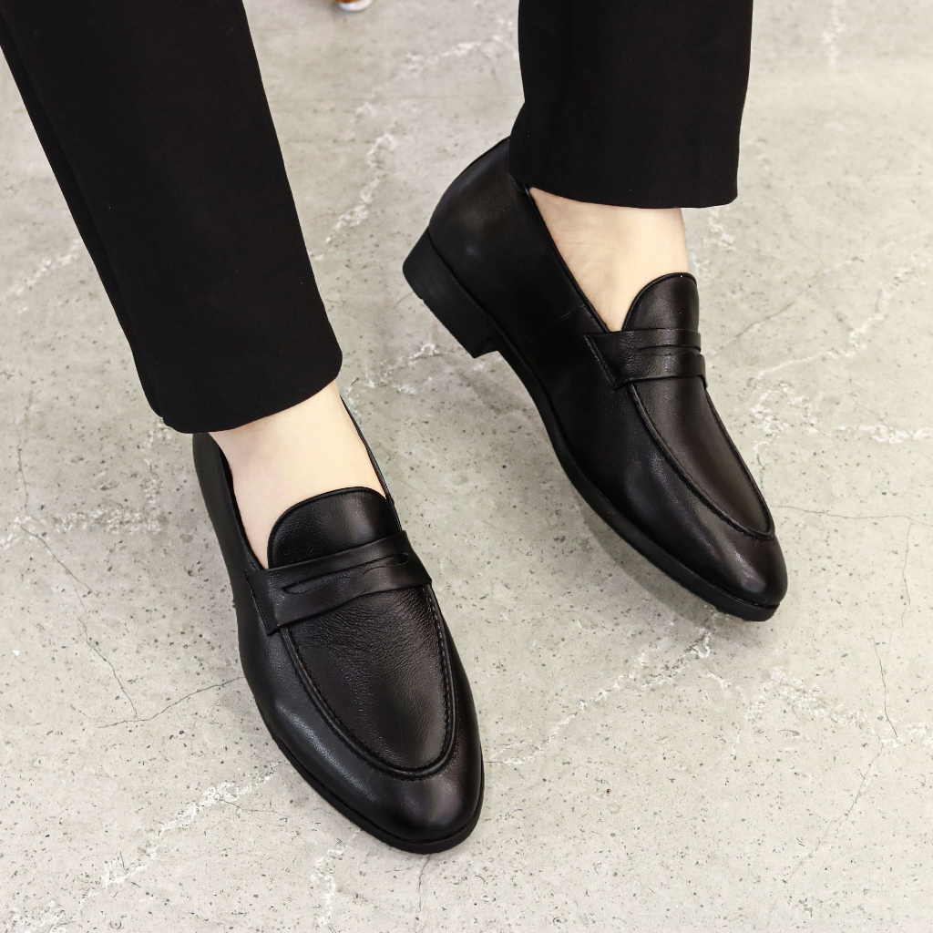 Giày Lười Nam Công Sở Da Bò Mềm Đế Khâu Có BH 12 Tháng Mã G075