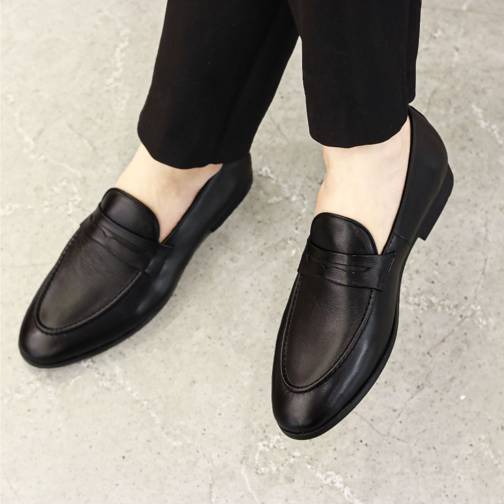 Giày Lười Nam Công Sở Da Bò Mềm Đế Khâu Có BH 12 Tháng Mã G075
