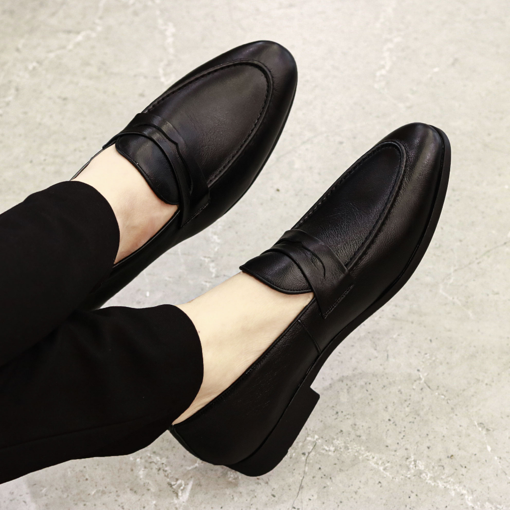 Giày Lười Nam Công Sở Da Bò Mềm Đế Khâu Có BH 12 Tháng Mã G075