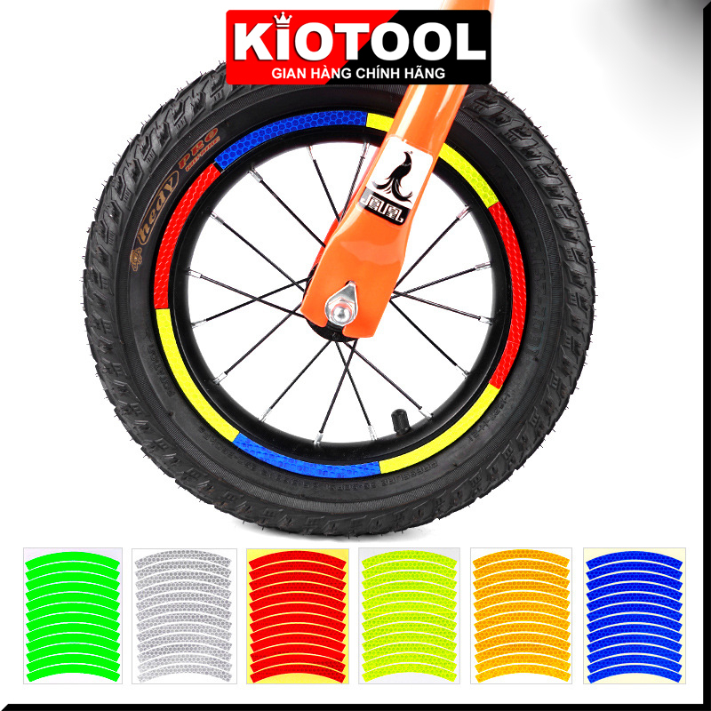 Tem dán vành phản quang xe đạp Kiotool an toàn đạp đêm