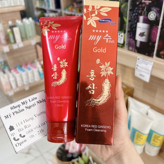 Sữa rửa mặt trắng da - sữa rửa mặt giảm mụn Hồng Sâm Đỏ My Gold Hàn Quốc 130ml