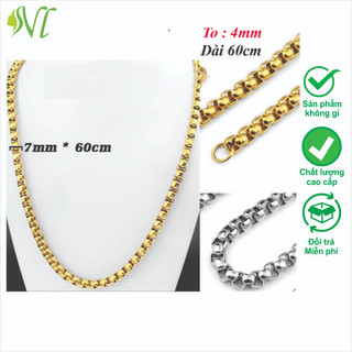 Dây chuyền nam titan mạ vàng 24k không đen không gỉ xài nước tốt