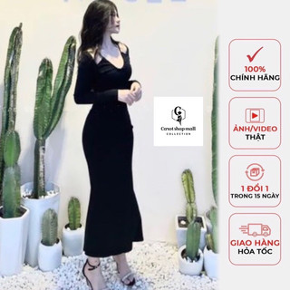 Đầm đuôi cá tay dài dây cổ - CAROTSHOP