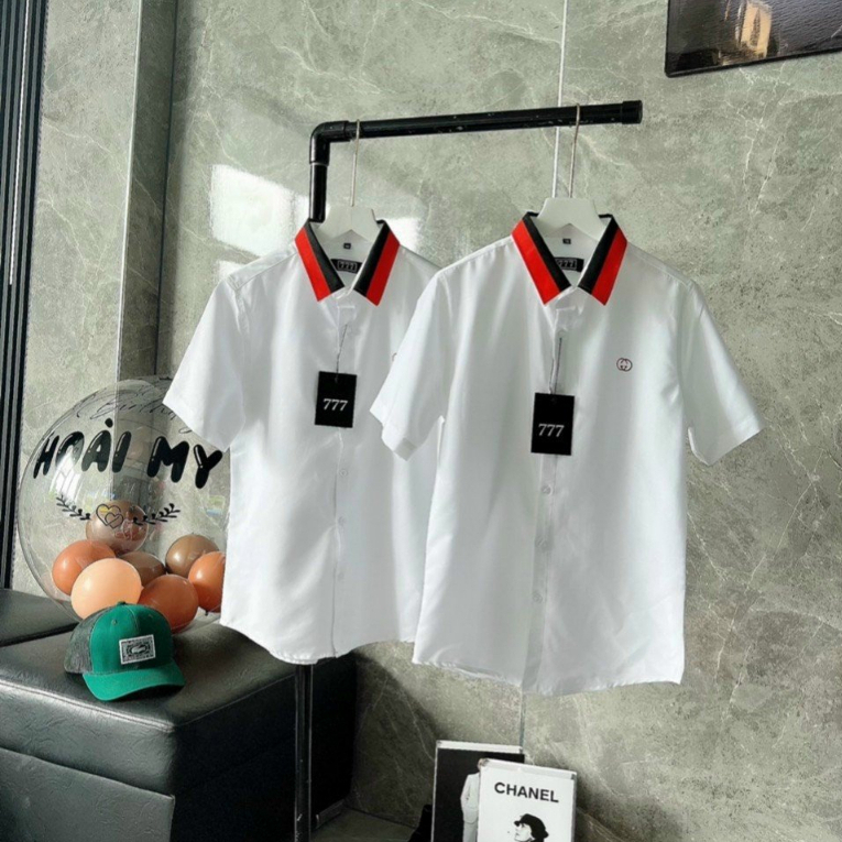 Áo sơ mi unisex chất vải lụa mát cao cấp trơn in logo sang trọng thanh lịch NHUNHI FASHION SM21 | BigBuy360 - bigbuy360.vn