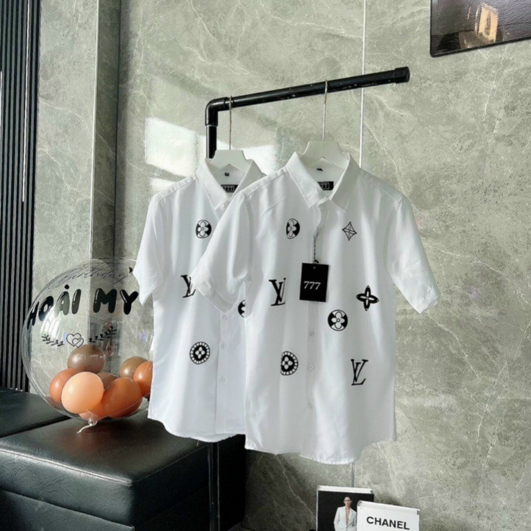 Áo sơ mi unisex chất vải lụa mát cao cấp trơn in logo sang trọng thanh lịch NHUNHI FASHION SM21 | BigBuy360 - bigbuy360.vn