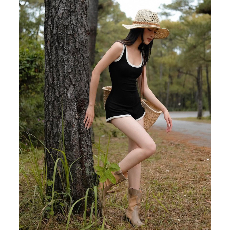 | Chang Tròn | Jumpsuit  Ngắn Viền Bigsize - Bikini Đùi