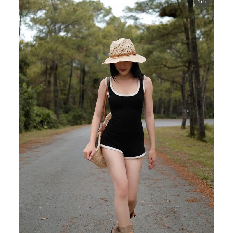 | Chang Tròn | Jumpsuit  Ngắn Viền Bigsize - Bikini Đùi