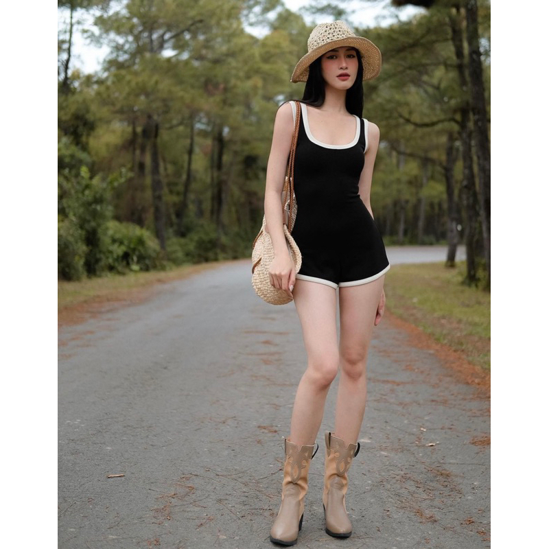 | Chang Tròn | Jumpsuit  Ngắn Viền Bigsize - Bikini Đùi