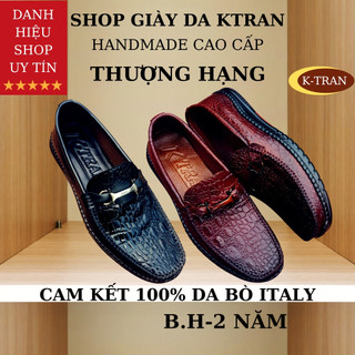 Giày lười da nam mã K28688, giày da nam cao cấp,chất liệu da bò dập vân cá sấu màu đen và nâu,hàng việt nam cao cấp.