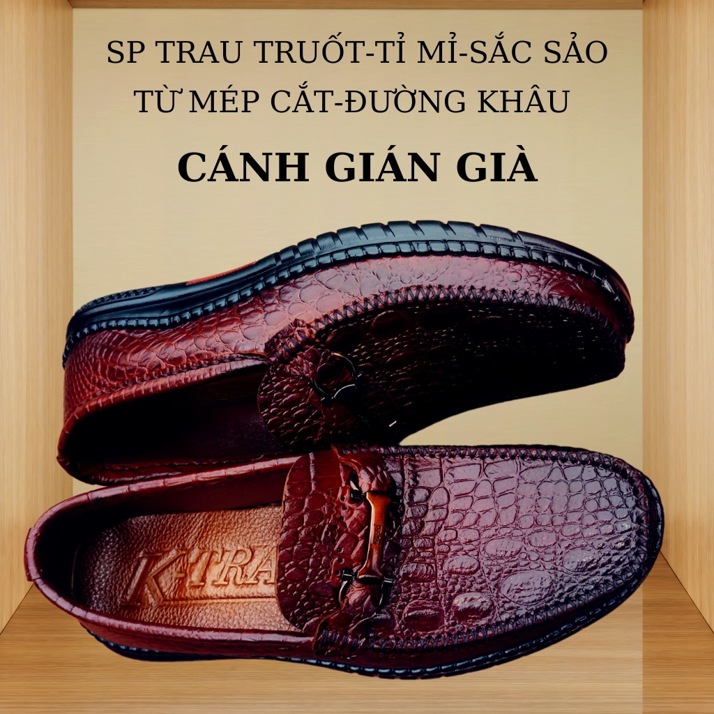 Giày lười da nam mã K28688, giày da nam cao cấp,chất liệu da bò dập vân cá sấu màu đen và nâu,hàng việt nam cao cấp.