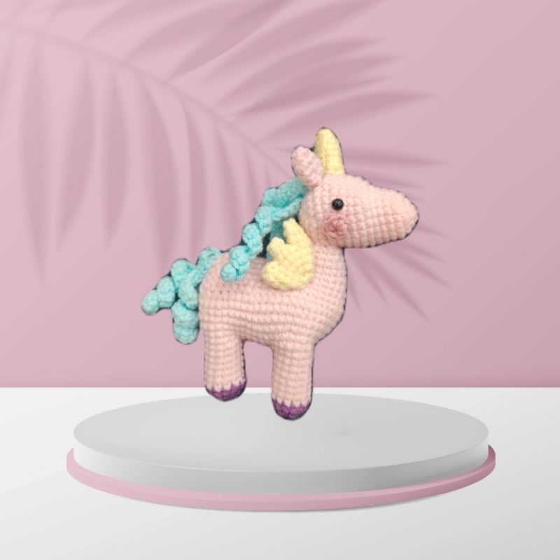 Ngựa pony bằng len handmade 15cm