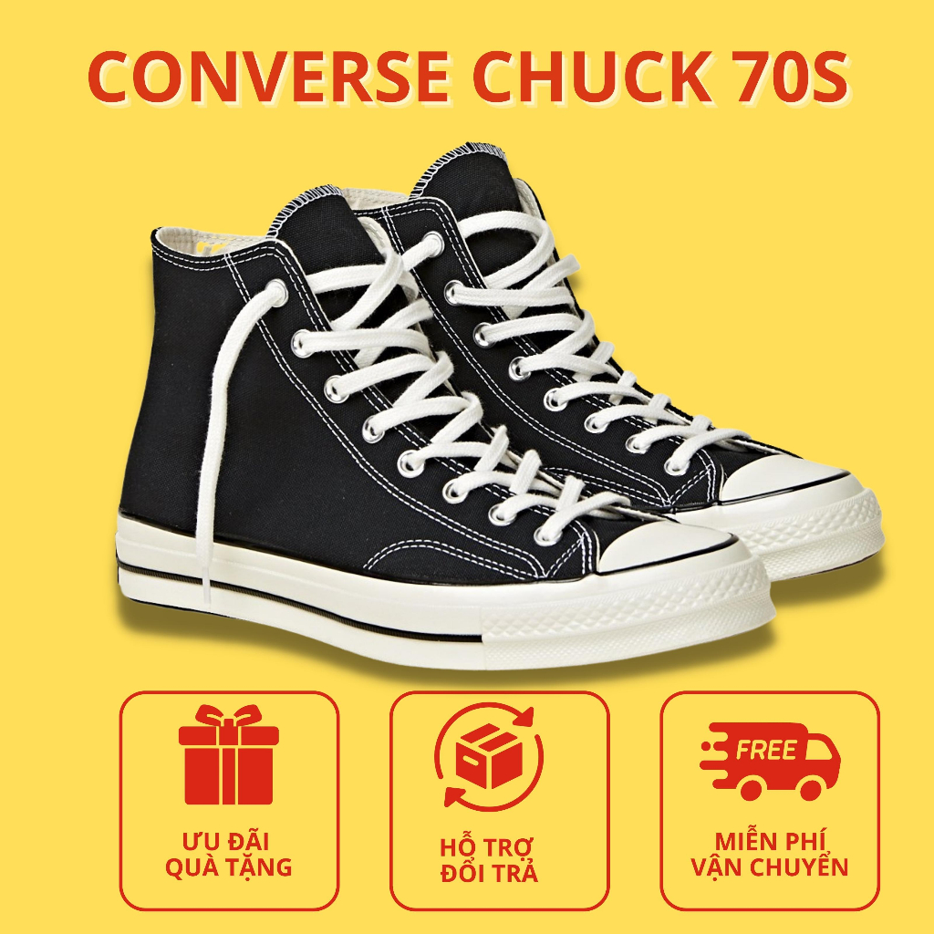 Giày Converse_Cổ Cao Nam Nữ, Giày CV 1970s Cổ Cao Trắng Đen Nam Nữ Hàng Đẹp Full Box