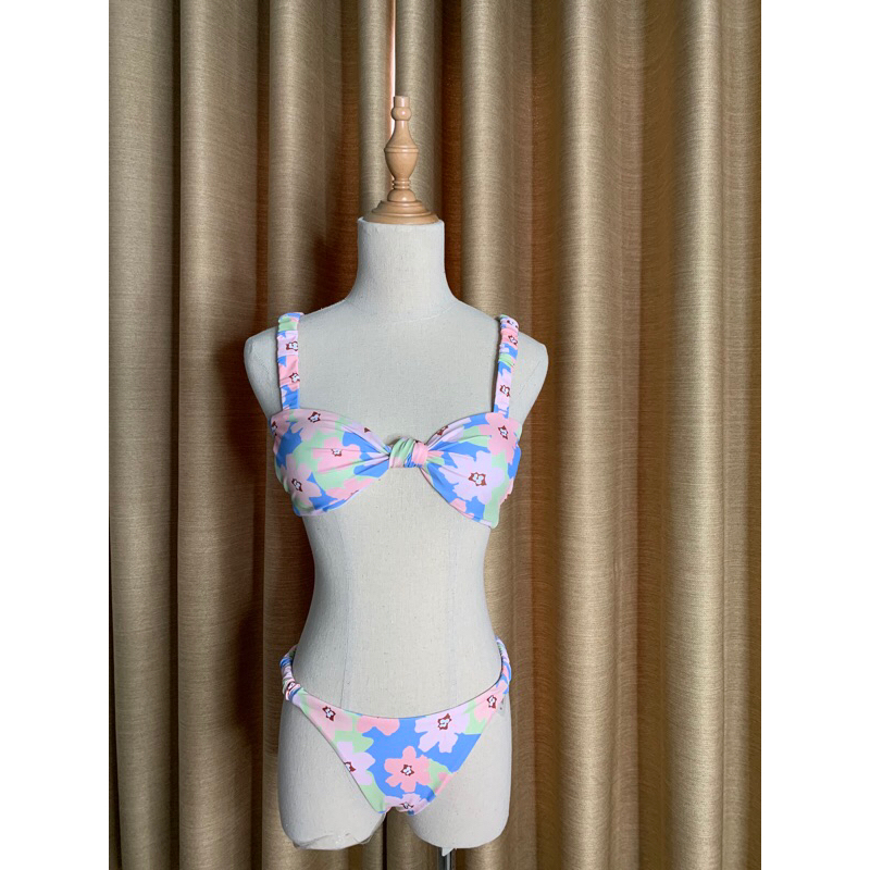 Sét bikini 2 mảnh họa tiết HOA TÍM xinh xắn dễ thương, bikini ngọt ngào