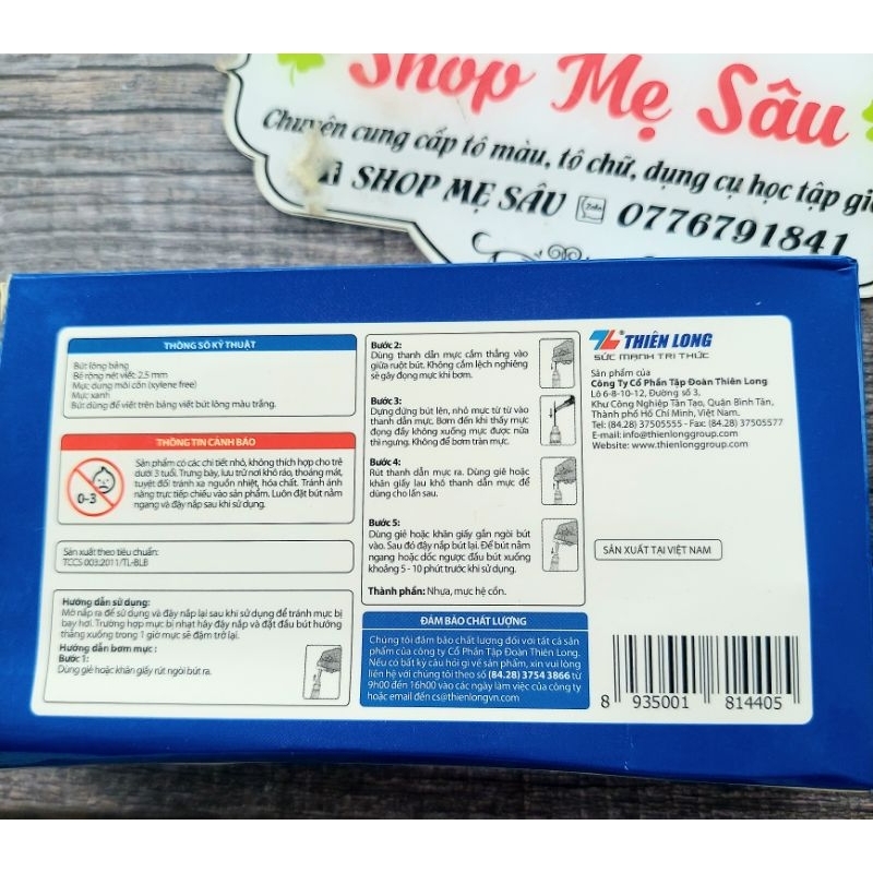 Bút lông viết bảng TL WB-03 mực xanh