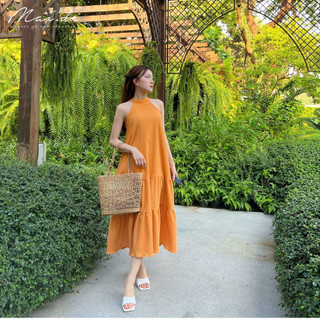 MAIDE Đầm maxi cổ yếm 3 tầng dễ thương CILI DRESS