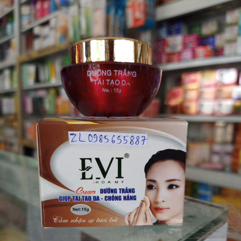 kem evi dưỡng trắng giúp tái tạo da chống nắng 15gr ( chuẩn CTY)