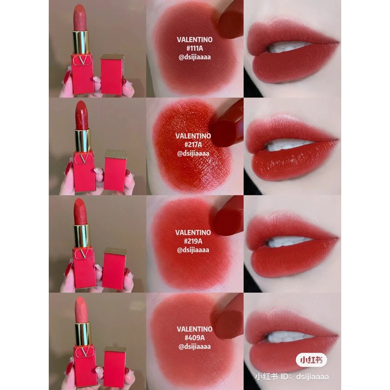 Son Valentino Rosso Striking Matte Lip Color - màu 111A, 217A, 219A, 409A