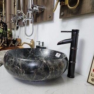 Lavabo đá tự nhiên cao cấp, Chậu đá đen cao cấp phôi đá nhập khẩu
