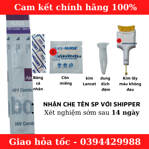 Test HIV Alere combo Ag/ab 14 ngày chính xác cao giao hỏa tốc nhanh chóng bí mật MS 03