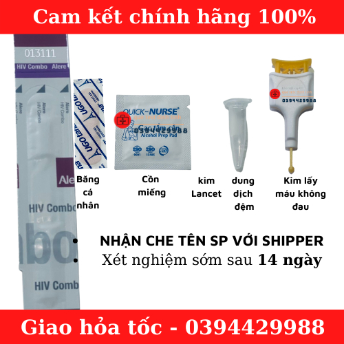 Test hiv test nhanh hiv 14 ngày độ chính xác cao alere combo Nhật Bản giao