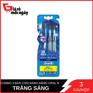 Bàn chải Oral B 3D trắng sáng Vỉ 3 cây (2 tặng 1)
