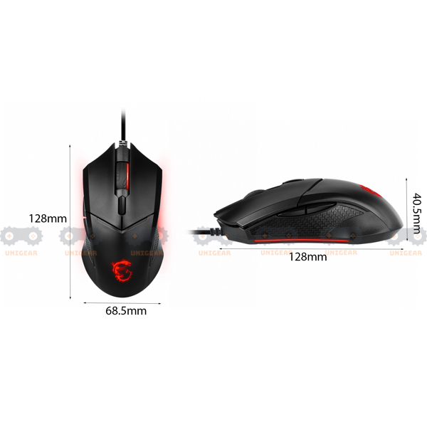Chuột gaming MSI CLUTCH GM08 led siêu đẹp, có phần mềm điều chỉnh DPI - chuột gaming có dây chính hãng MSI
