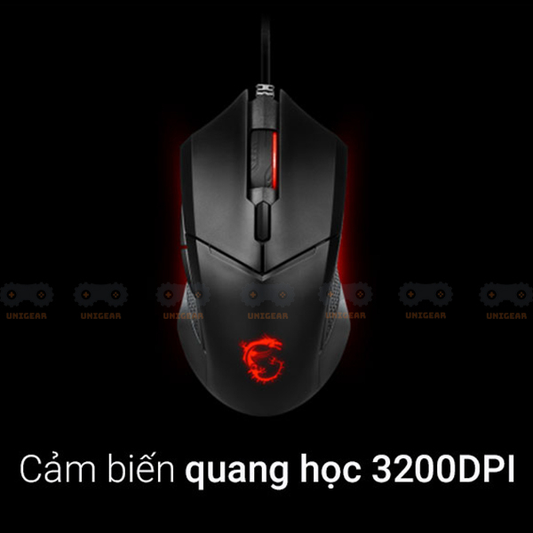 Chuột gaming MSI CLUTCH GM08 led siêu đẹp, có phần mềm điều chỉnh DPI - chuột gaming có dây chính hãng MSI