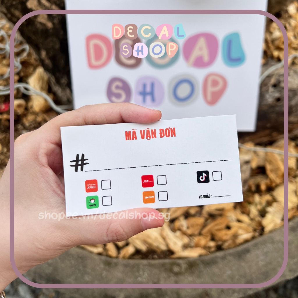[Có keo sẵn] Set 50, 100 Tem Ghi Mã Vận Đơn ĐVVC - Size 9x5,4cm