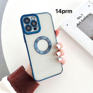 Ốp hở táo iPhone 14prm màu xanh dương