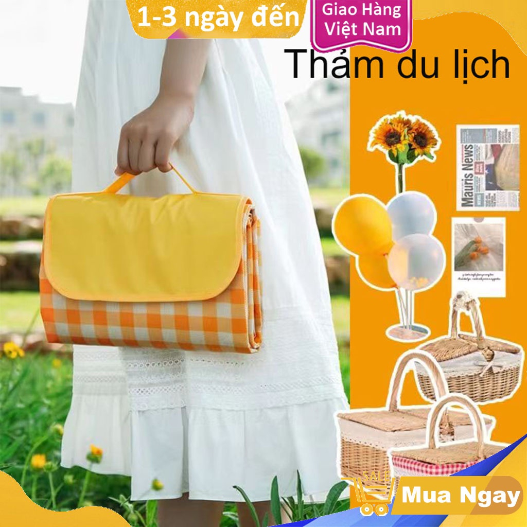 Thảm Trải Du Lịch Picnic Gấp Gọn Như Cặp Xách Kích Thước 1,5Mét x 2 Mét .TTCA