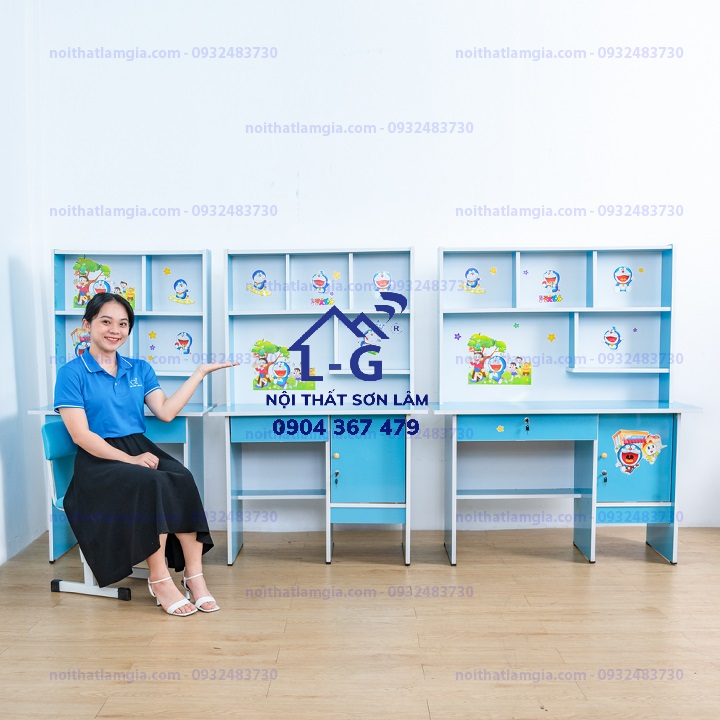 BÀN HỌC SINH VÁN ÉP OKAL XANH DƯƠNG