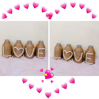 [ HCM ] Bộ 4 bình chữ LOVE dây thừng trang trí vintage cổ điển