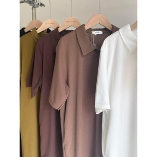 Đầm dài thun cổ polo
