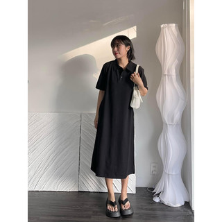 Đầm dài thun cổ polo