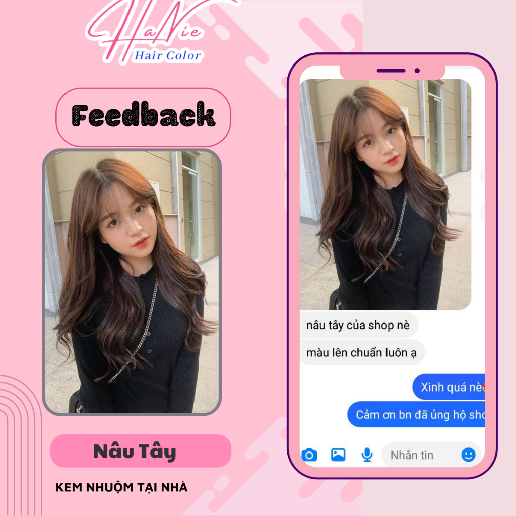 Thuốc Nhuộm Tóc Màu NÂU TÂY - KHÔNG TẨY | haniehair