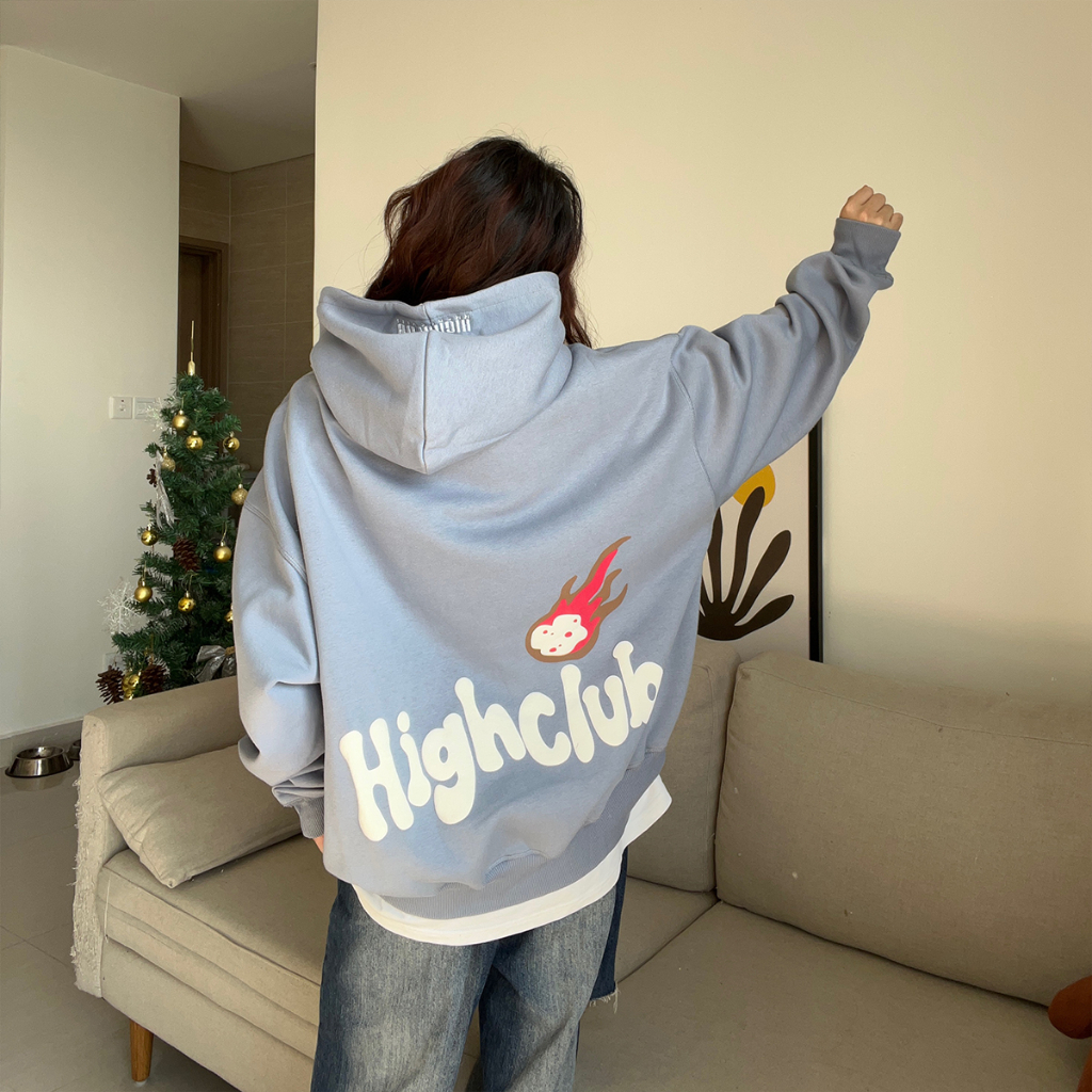 Áo Hoodie HIGHCLUB EXTINCTION HOODIE - POWDER BLUE - IN NỔI - [UNISEX] - XANH