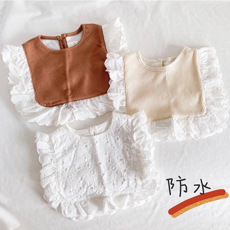 Yếm cổ viền ren THÊU TÊN cho bé iu