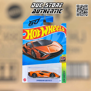 ducstore Xe mô hình HKH93 Hot Wheels Lamborghini Sian FKP 37 - Arancio Atlas