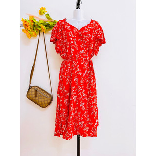 [FREESIZE,BIGSIZE] Đầm Xô Hoa, Ngực Đắp Chéo, Hãng Shein Curve, 2hand
