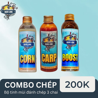 Combo tinh mùi câu chép bạch long: tinh mùi chép + sữa bắp + boost kích thích cá