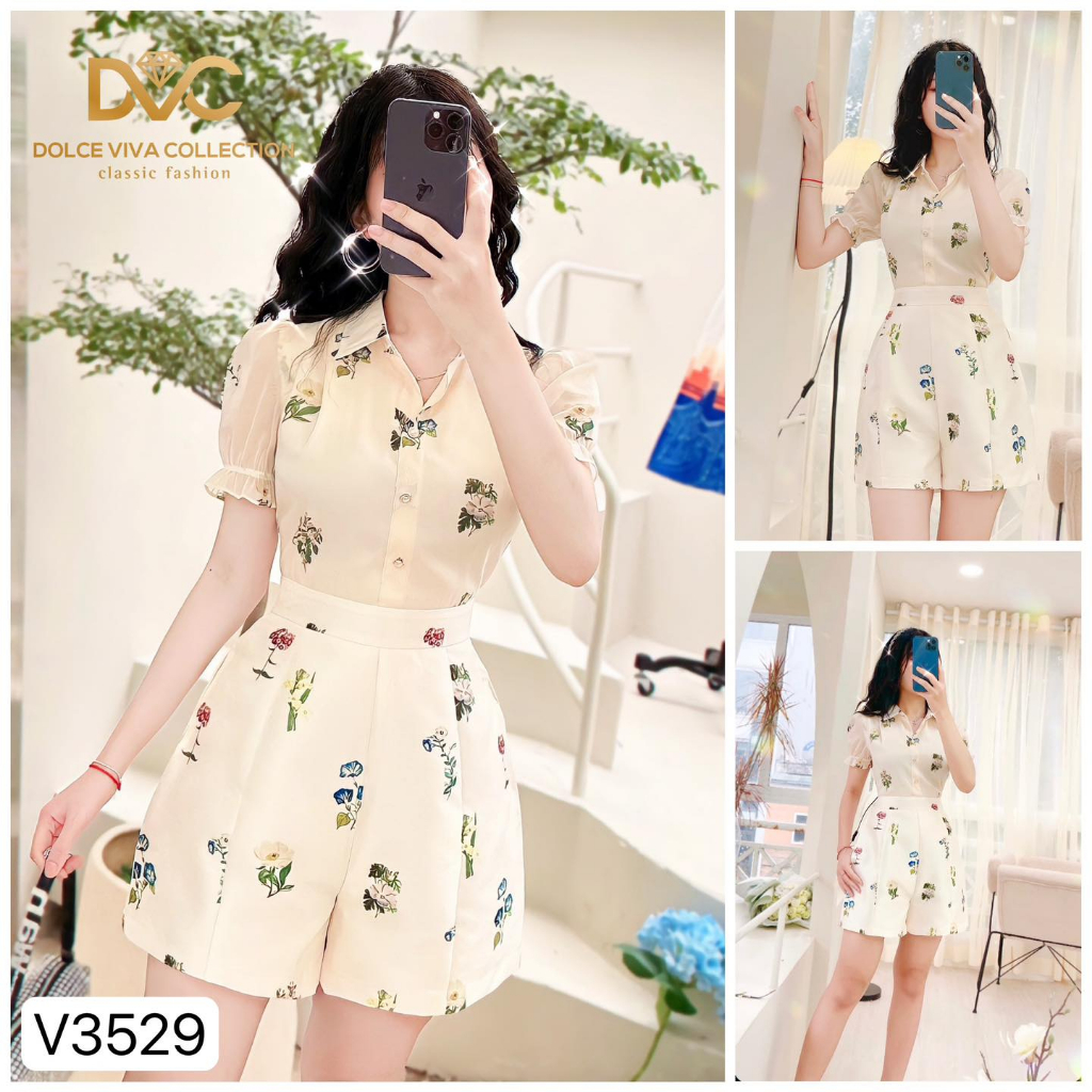 JUM QUẦN CÓ TÚI HOẠ TIẾT HOA LÁ J3529 - DVC