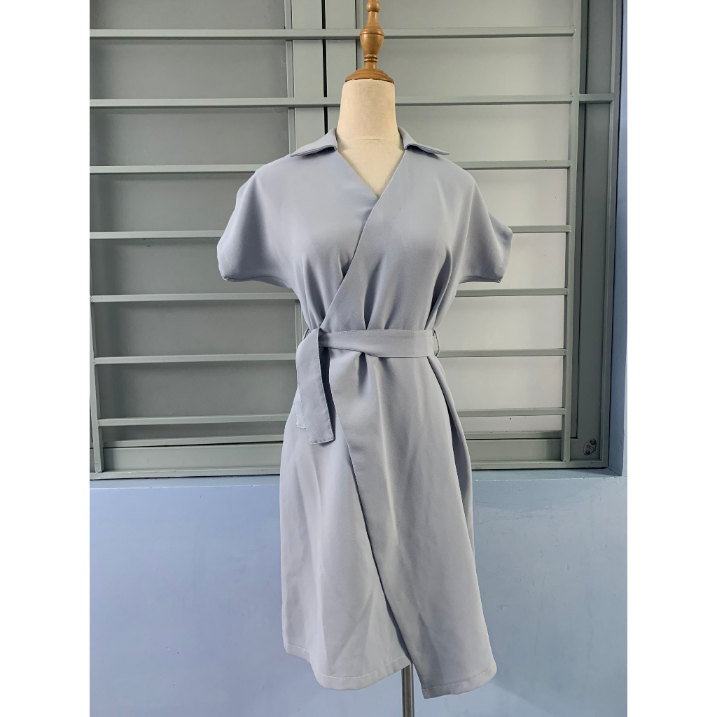 Đầm Nữ Thiết Kế tay liền Dây đai thắt eo công sở thanh lịch DWTN0004